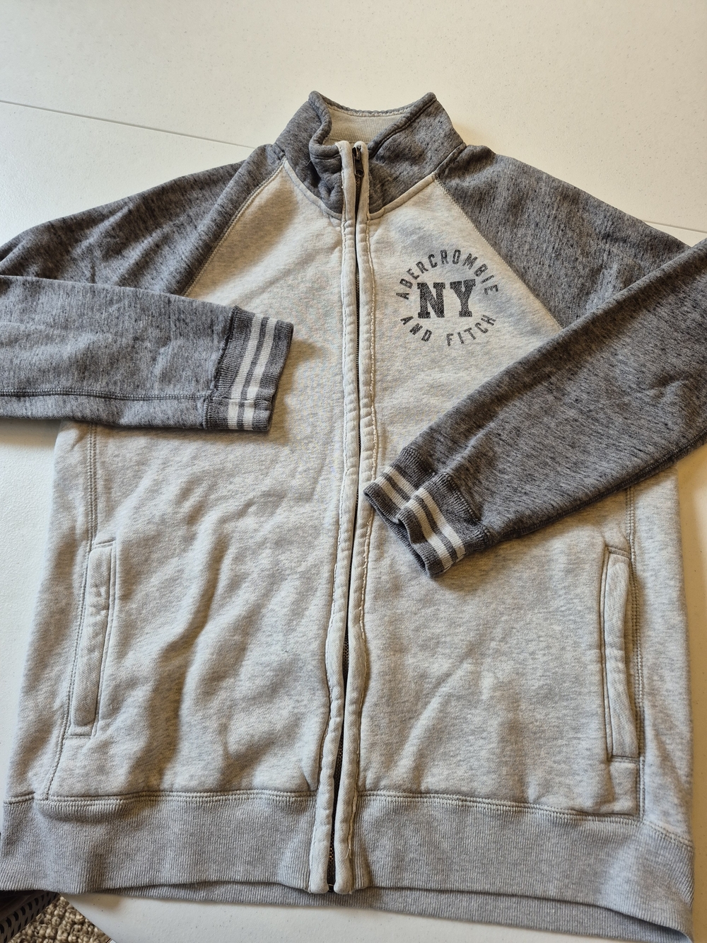 Abercrombie & Fitch Grey Two-Tone Raglan Zip Jacket